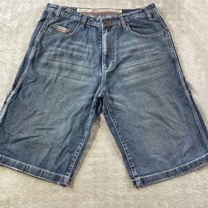 Vintage Pepe Jeans Shorts Mens 38 Blue Denim 14" Baggy Carpenter Y2K 90s Hip Hop